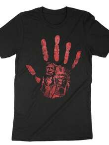 Indigenous Red Hand Shirt,  Indigenous People Shirt, Native Pride Shirt, Proud Indigenous, American History, Indigenous - màu đen - Xem 1
