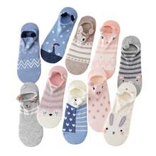 Kit 12 Invisible Pompom Slipper For Women With Animals - Multicolor - View 2