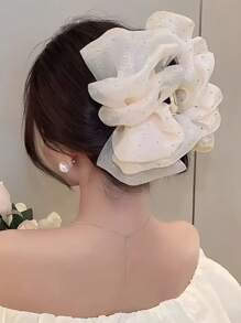 1pc Sparkly Full Star Shiny Fluffy Hair Claw Clip, Suitable For Women's Daily Wear, Matching With Outfits For Photo Taking
