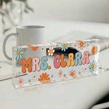 1 件定制亚克力教师办公桌名牌、个性化亚克力教师姓名标牌、个性化教师礼物、教师办公桌名牌、定制教师标牌、教师感谢礼物、教师姓名标牌、返校礼物 - 彩色 - 查看 3