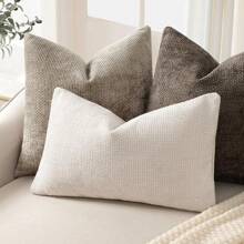 1pc Chenille Decorative Pillow Case, Soft Textured Luxury Throw Pillow Cover For Bed And Living Room Sofa