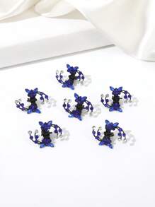6 pièces/set Pince à cheveux mini papillon strass brillant, épingles à cheveux de mariée élégantes polyvalentes, pinces à cheveux pour accessoires de mode vestimentaire, pinces à fleurs élégantes