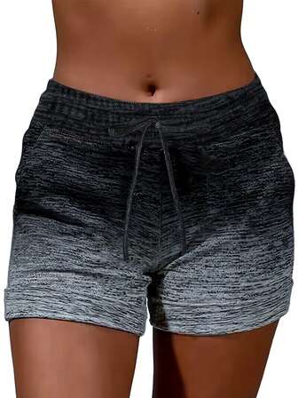 European & American Fashion Sexy Fitted Ombre Beach Shorts For Women