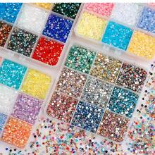 9-Grid Mixed Color ~4500pcs 3mm Resin Jelly Rhinestones Set, Sparkling Non-Hot Fix Flat Back Gems, For DIY Crafts, Idol Lightsticks, Clothing, Glassware, And Decorations | Multi-Purpose Craft Beads, Craft Rhinestones - Multicolor - View 4