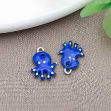 10pcs 9x12mm Cute Enamel Stainless Steel Octopus Charms Mini Cute Marine Life Animal Pendants For DIY Ocean Bracelet Necklace Earrings Jewelry Making Crafts Accessories