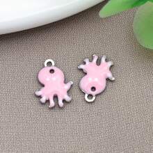 10pcs 9x12mm Cute Enamel Stainless Steel Octopus Charms Mini Cute Marine Life Animal Pendants For DIY Ocean Bracelet Necklace Earrings Jewelry Making Crafts Accessories