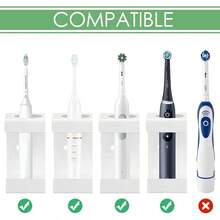 Electric Toothbrush Holder For Bathroom Wall Self Adhesive Toothbrush Storage Rack With Diatomite Dish Compatible With Philips 4100 5100 6100 6500 7500 9300 White - 3Slots-白色 - 查看 4