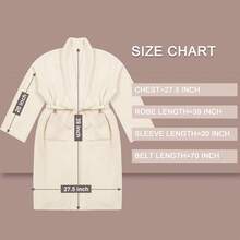 Bearberry Hooded Robe Cozy Leopard Robe Lightweight Soft Plush Bathrobe With Pockets For Women - Linen/Abu-abu Hangat - View 10