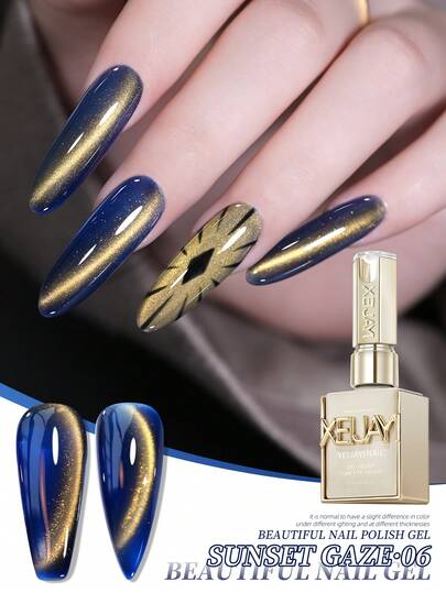 XEIJAYI 1支15毫升猫眼美甲凝胶，半永久可卸UV/LED美甲沙龙DIY凝胶，春夏美甲