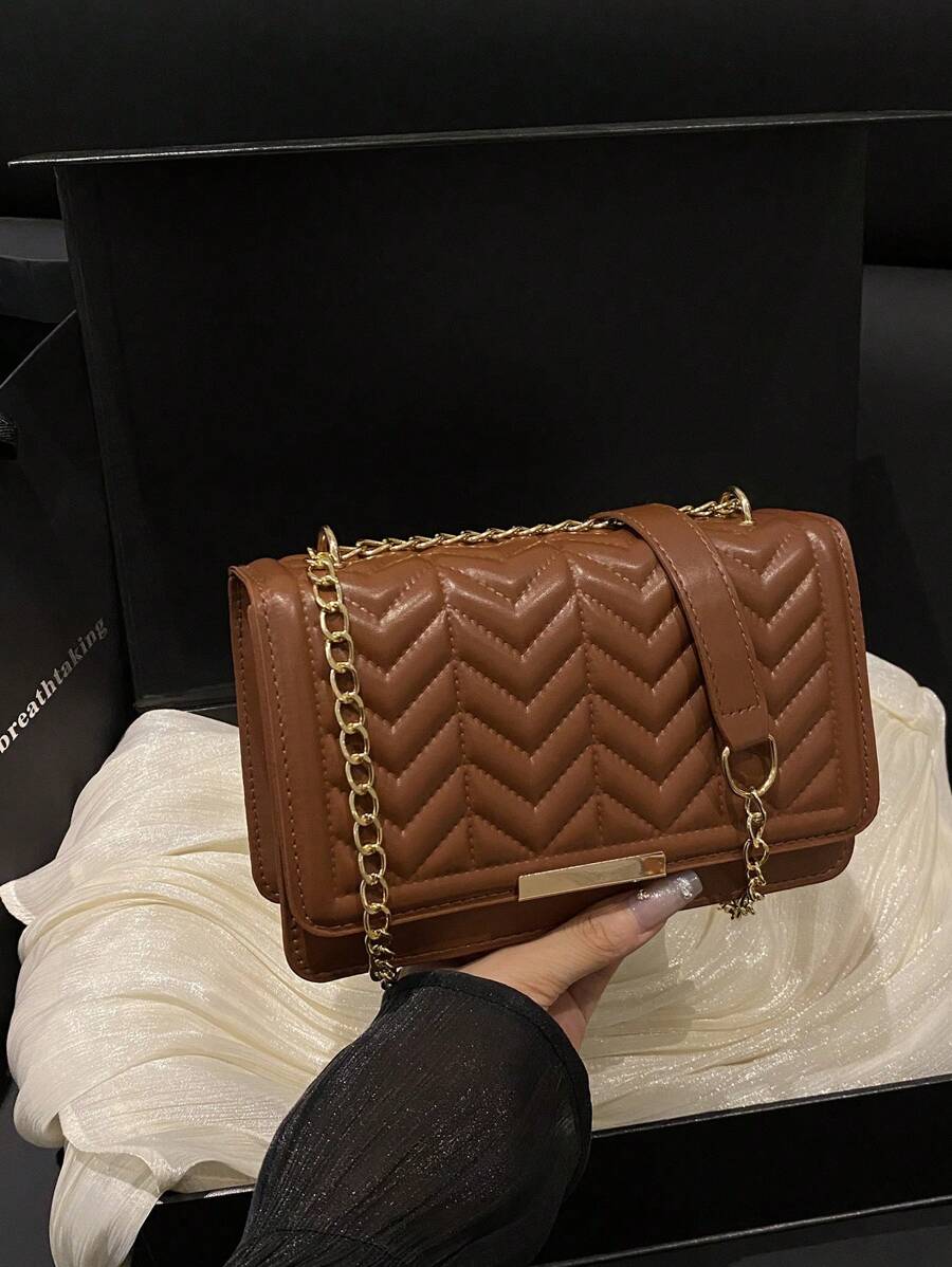 Bolso bandolera cuadrado de estilo coreano único con diseño de onda francesa arrugada y trigo, minimalista y elegante para ir a trabajar o de compras