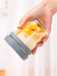 Overnight Oats Container (With Lid And Spoon) Large Capacity Sealed Container (For Milk, Cereal, Fruit) Portable Breakfast Milk Cup Women's Glass Salad/Yogurt Cup Mason Jar With Lid (For Cereal, Convenient To Carry) Graduated Vegetable & Fruit Salad Storage Container Back To School Gift - Multicolor - View 3