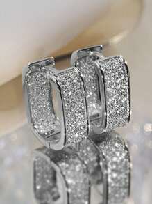 1 Paar glamouröse kubische Zirkonia Creolen Ohrringe für Frauen für Hochzeit, Jahrestag, Verlobungsfeier, Schmuck, Valentinstag Geschenk