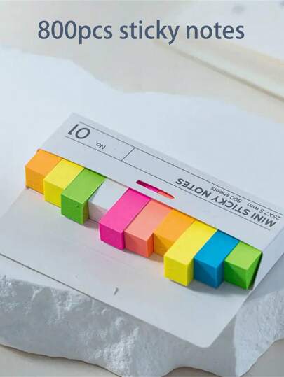 800 Stück/Box Notizblöcke, Index Tabs, Lesezeichen, Textmarker, selbstklebende Seitenmarkierungen, Index-Aufkleber, wasserfeste Haftnotizen, Schulmaterial, Schulanfang