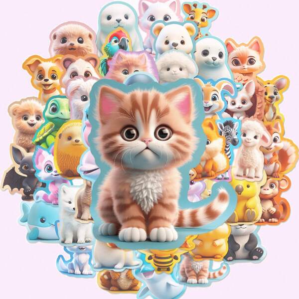 50pcs 3D Cartoon Stickers, Personalized Decoration For Guitar, Laptop, Handbag, Computer, Motorcycle, Skateboard