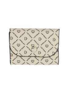 1PC Classic Heart Pattern Women's Short Clutch Wallet, Coin Purse, Zipper Pockets, Button Closure, PU Leather Retro Credit Card Case Bag For Daily Use, Travel, Women's Fashion Accessories