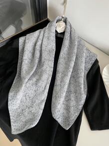 1 件女士花卉印花 70 厘米头巾，多功能头带、腰带、颈巾、时尚配饰、防晒