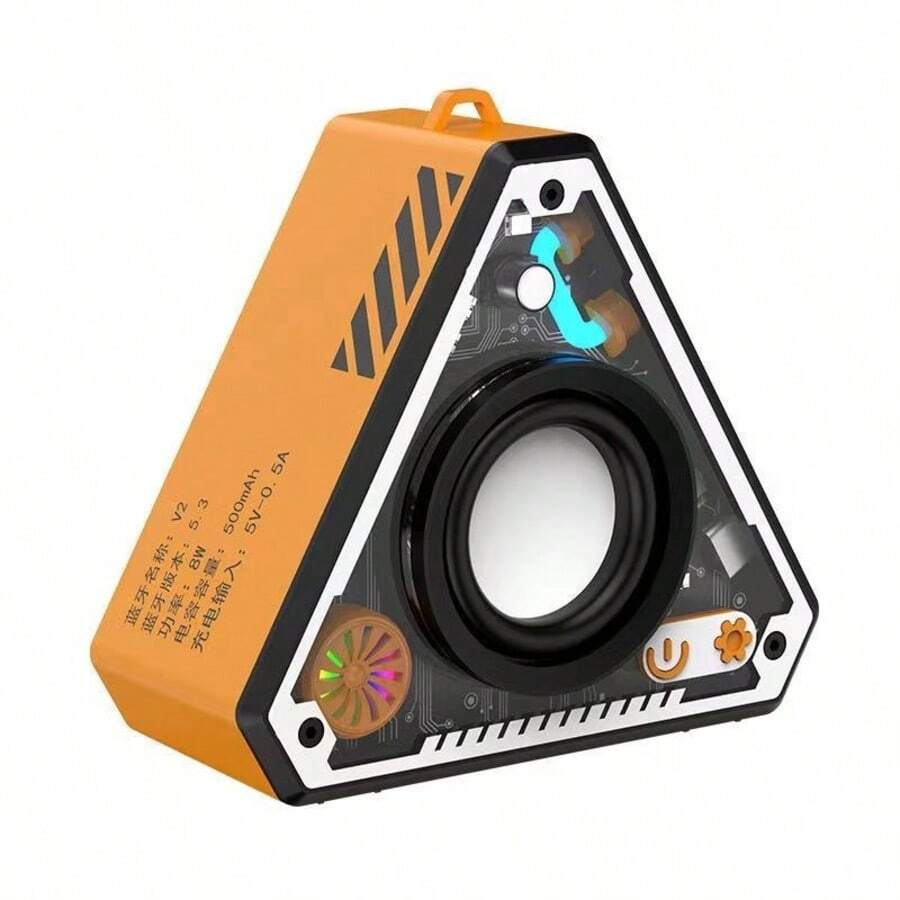 Perfect Back To School Gift For College Students 2025 Best Gifts For Boyfriend DOVVEE Mini Portable Wireless Bluetooth Speaker With Lights And Lanyard, TWS Dual Pairing For Music, Perfect For Outdoor And Home Use, For Women/Girls And Boys (Orange - 2) - 橘色 - 查看 1