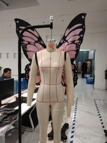 Parent-Child Butterfly Wings Costume, Mom Baby Girls Butterfly  Dress-Up Halloween Clothes - Hồng - Xem 2