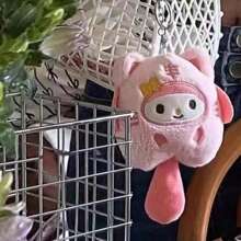 Sanrio Hello Kitty Cartoon Plush Doll Pendant Doll, Sanrio Cute Bag Charm Anime Accessory, Suitable As Gift For Christmas, Halloween, Easter, Valentine's Day. Can Be Used As Hanging Decoration