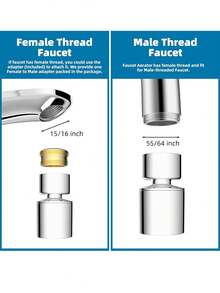 1pc Universal Kitchen Copper Rotatable Anti-Splash Faucet Aerator, Flexible Bathroom Faucet Extension Adapter Bubble Sprayer, Back To School Season