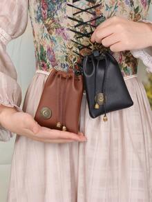 1pc Medieval Viking Style Hanging Belt Coin Purse Retro Waist Bag For Daily Use, Festival Outfit Halloween - A - View 7