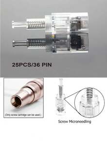 适用于电动美容笔、护肤、水疗、自我护理、护肤工具、面部护理、美容师用品、按摩、面部按摩工具、面部滚轮、米诺地尔的12/36/圆形纳米/42/3D纳米替换针头 - 無色 - 查看 19