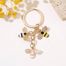 可爱蜜蜂钥匙扣、女包/汽车钥匙扣、个性化钥匙圈、节日礼物 - 彩色 - 查看 9