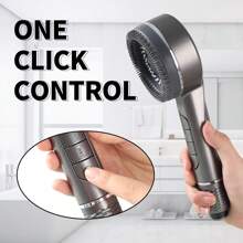 3 PiecesSet: 4-Speed ​​Shower Head With Filter, 1.5m Stainless Steel Hose, ABS Drill-Free Wall Mount