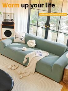 1pc All-Season Sofa Cover, 3D Textured & Full Protection Elastic Slipcover, Modern Minimalist For Living Room And Bedroom