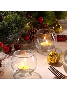 1pc Crystal Clear Cup Glass Candle Holder, Decorations, Scented Candle Cups, Outdoor Patio Decoration, Hotel Decoration, Room Decoration, Office Desktop Decoration, Scented Candle Cups, Candlelight Dinner, Room Atmosphere, Suitable For Wedding, Family Gathering, Party, Table Decoration, Home Aesthetics, Birthday Gifts, Graduation Gifts, Anniversaries, Gifts, Gifts.