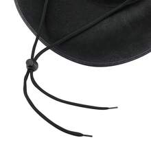 Women Men Cowboy Hat Classic Roll Up Brim Fedora Cowgirl Hat Western Cowboy Hat Stage Performance Hat - 黑色 - 查看 6