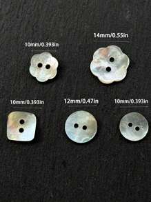 20 Peças Botões de Concha Elegantes, Botões de Concha Assimétricos Escamados - Redondos e Quadrados, Botões de Concha Natural Não Tingidos, Adequados para Camisas, Unissex, Acessórios Decorativos de Costura Multifuncionais para Camisas, Suéteres e Artesanato DIY