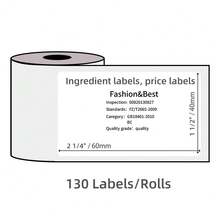 3 Rolls Thermal Label Paper, Square Labels, Standard Label Size, Multi-Purpose Labels, Self-Adhesive Thermal Printing Paper, Suitable For Clothing Tags, Price Tags, Category Labels, Packaging Stickers, Shipping Labels, Product Labels, Ingredient Labels, Gift Labels, Document Labels - White - View 3