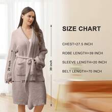 Bearberry Hooded Robe Cozy Leopard Robe Lightweight Soft Plush Bathrobe With Pockets For Women - Beige - View 2