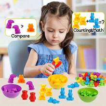 Sensory Early Education Montessori STEM Toys Set, Counting Toys Matching Games And Sorting Bowls Preschool Learning Activities Sorting Gifts(Packing Style Is Random) - Multicolor - View 11