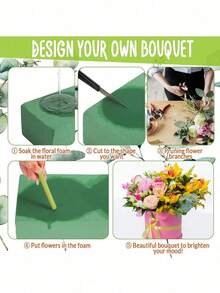 6/4 Pieces Of Fresh Flower Foam Blocks, Bouquet Packaging Materials, Absorbent Sponge, Floral And Artificial Flower Arranging Supplies, DIY, Wedding Decoration, Gardening, Table Centerpiece