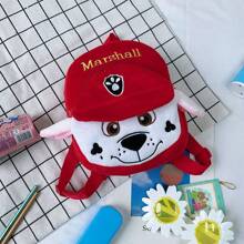 Paw Patrol 1 pezzo Zaino scolastico per bambini con personaggi di cartoni animati Paw Patrol, zaino con cane in peluche, colore blu o arancione, regalo per bambini, molto adatto per festival, appassionati e regali