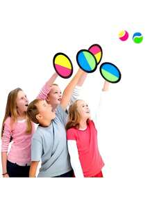 1 Set Kids Outdoor Sports Sticky Ball Toys, Toss & Catch Ball Set, Outdoor Sport Ball Paddle, Palm Ball, Yard Camping Holiday Party Game Toys, Parent-Child Outdoor Interactive Throwing Sticky Ball Game Toys