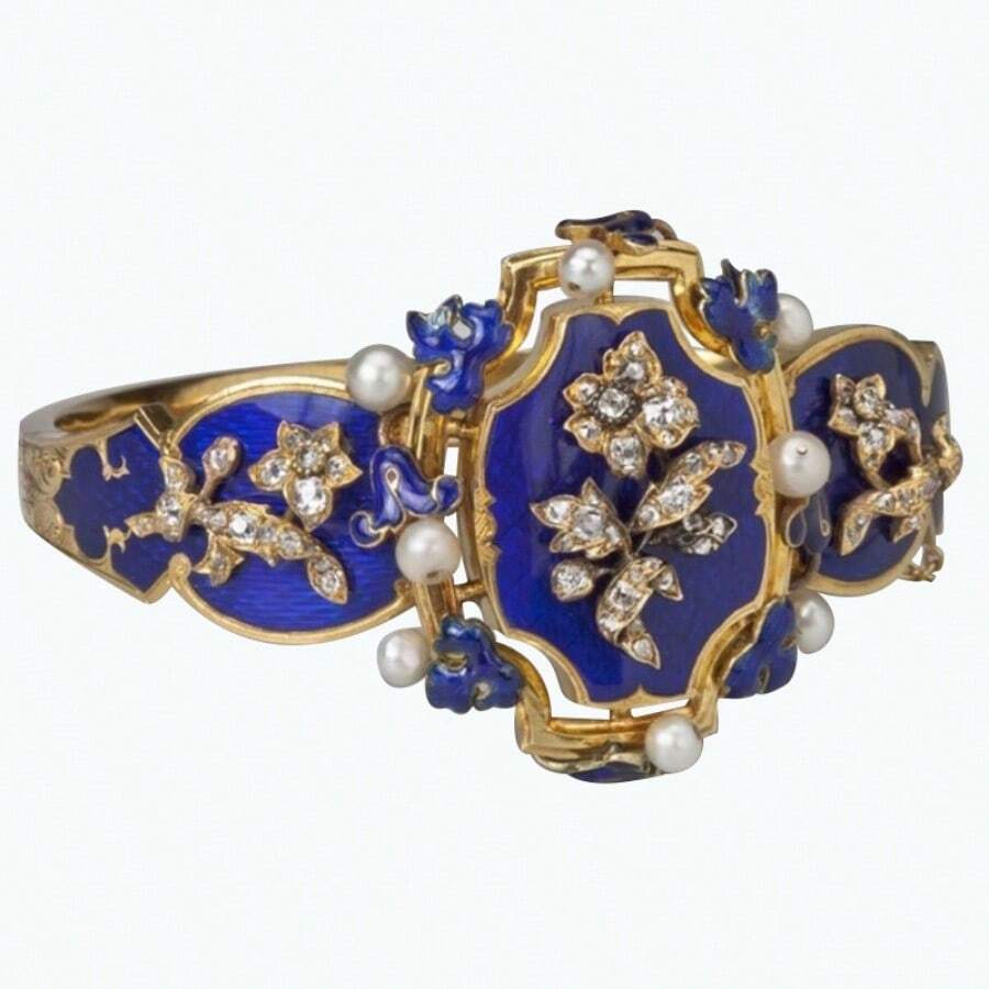 New Luxury Retro L Letter Enamel Rose Ring, Drip Style, Suitable For Women's Birthday Gifts - 藍色 - 查看 1