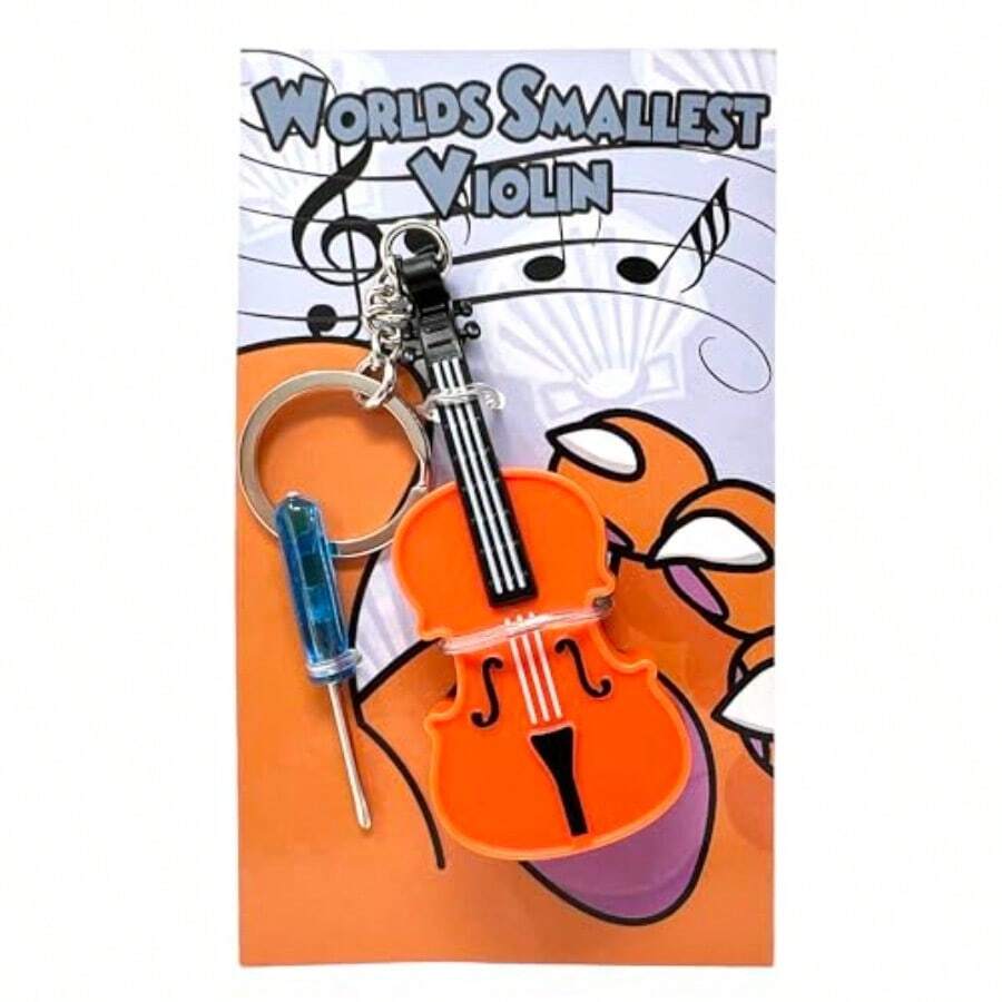 Original World's Smallest Violin Toy Keychain With Playable Sad Music Tiny Mini Violin Keychain With SoundRR8 - Wsv-v1-1p - View 1