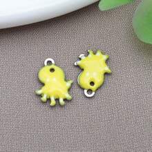 10pcs 9x12mm Cute Enamel Stainless Steel Octopus Charms Mini Cute Marine Life Animal Pendants For DIY Ocean Bracelet Necklace Earrings Jewelry Making Crafts Accessories