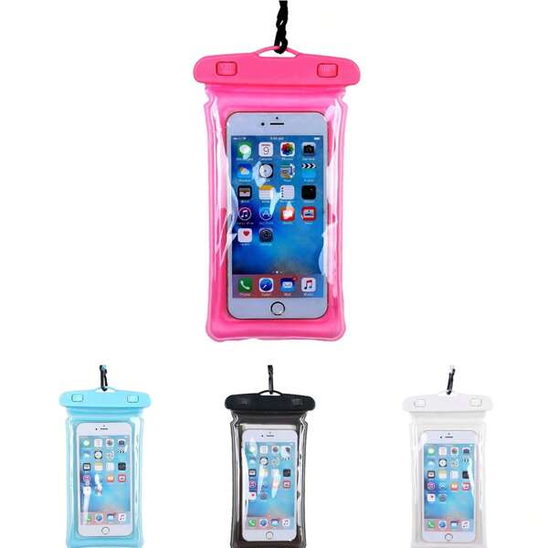 1 pieza Funda de teléfono impermeable con cordón, bolsa seca submarina de 7" para playa y natación