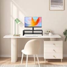 Wood Monitor Stand Riser, Monitor Stand 2 Tiers Computer Monitor Riser, Computer Stand, Laptop Stand With Storage Shelf For Home And Office - Multicolor - View 8