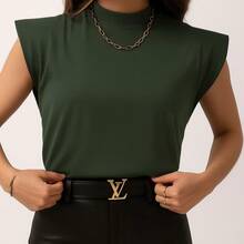 Blusa muscle tee elegante - Verde Militar - Visão 2