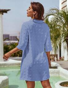 Women's Swimsuit Cover - Ups White Chiffon Bikini Swimwear Beach Dress Outfits Summer 6HQS - 藍色02 - 查看 4