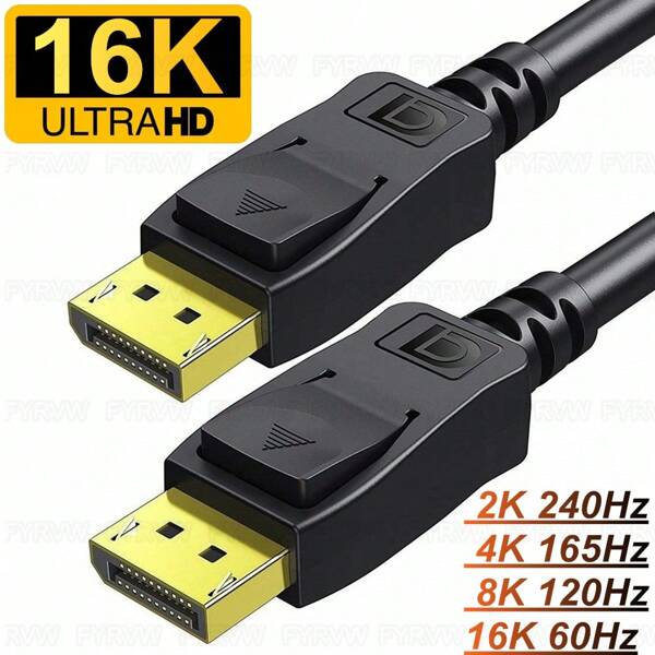 16K DisplayPort Cable DP2.1 Cable DP1.4 240Hz 8K 4K 144Hz 165Hz Display Port Cord For Video PC Laptop TV 8K Display Port Cable