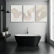 3pcs/Set Modern Wall Art Posters - Abstract Prints White Texture Asymmetric Art, Minimalism, Bohemian Art, Boho Wall Art, Bohemian Art Prints, Framed Or Unframed, Room Decor, Home Decor, College Dorm Apartment Decor, Gifts For Wall Decoration In Hotel, Home, Living Room, Bedroom, Bathroom And Office