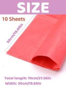 10 Sheets Red Tissue Paper Bulk For Gift Bags Wrapping Paper For DIY Crafts Birthday Halloween Festival Holidays Decorative Valentine's Day Wedding Cake Baking Floral Materials Valentine Day,70*50cm