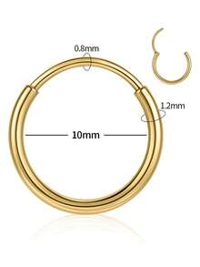 1 件不锈钢氧化锆环状耳屏软骨密镶方晶锆石耳软骨穿孔耳环海螺耳轮穿孔身体饰品 - 如圖 - 查看 13