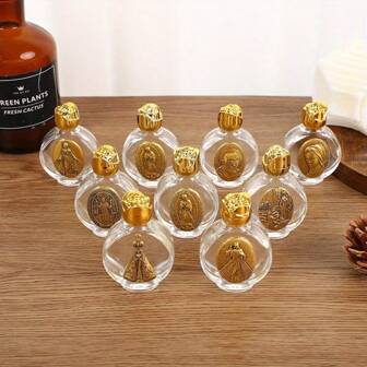 6 件套小玻璃圣水瓶，救济天主教圣水瓶，旅行圣水瓶，适用于教堂活动、洗礼、家庭婚礼、理想派对、节日礼物。